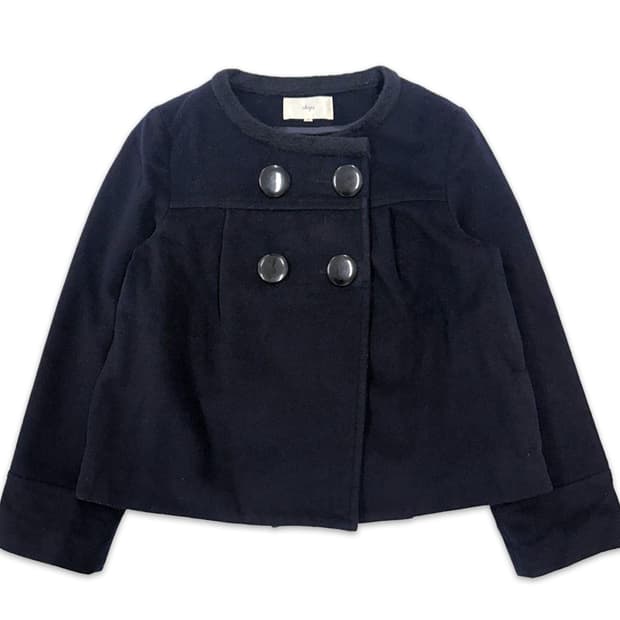 빈티지 ships 네이비 더블 하프 코트