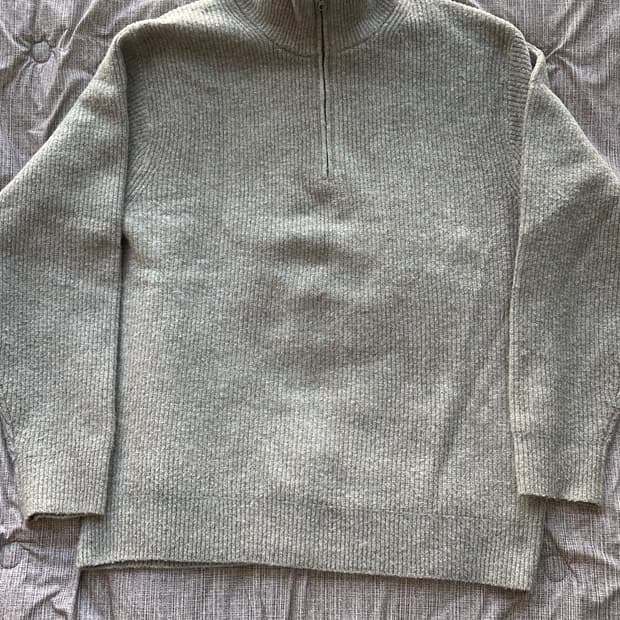 유니클로 니트집업 XL 아이보리