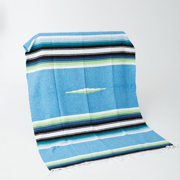 Vintage Mexican rug(sky blue)