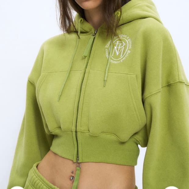 파르티멘토 우먼 크롭 후드집업 라이트 그린