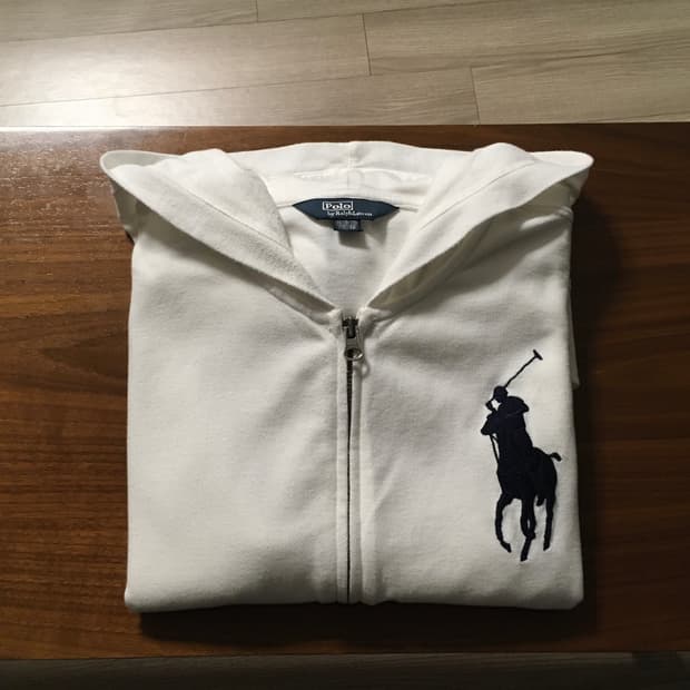 폴로 빅포니 후드집업 화이트