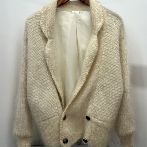 HAND MADE MOHAIR KNIT JACKET (loose fit)