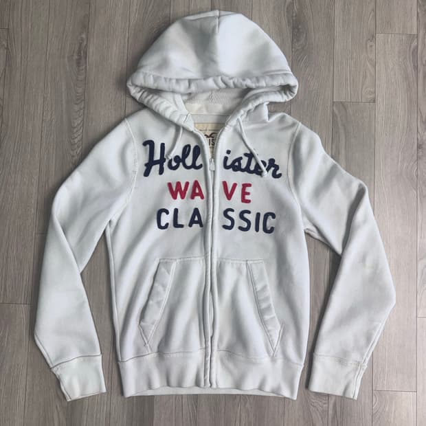 홀리스터 화이트 후드집업