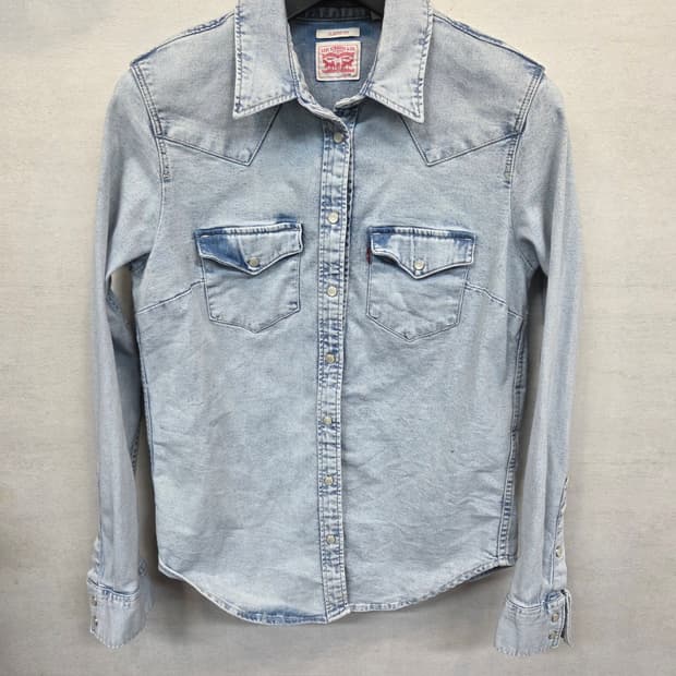 리바이스 연청 웨스턴 데님셔츠 긴팔 xs