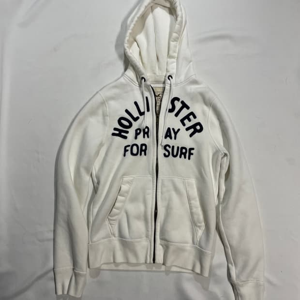 홀리스터 화이트 후드집업