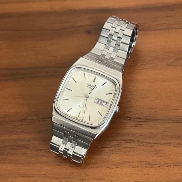 80s 빈티지 SEIKO 세이코 마제스타 샴페인 스퀘어 