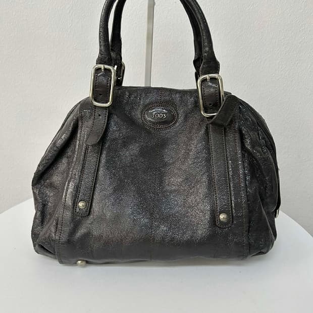 토즈 에나멜 가죽 보스톤 숄더 토트백