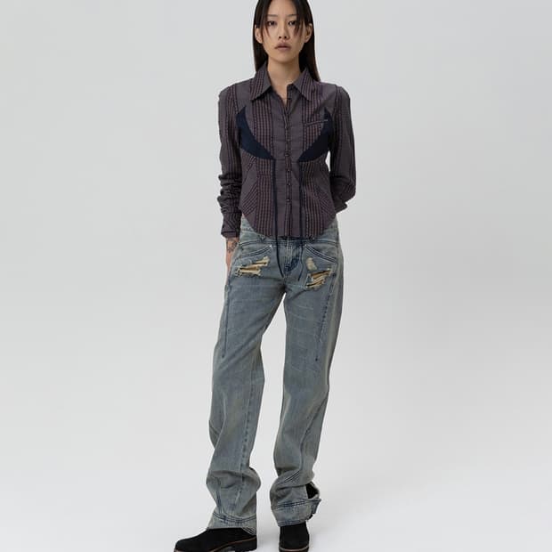 미스치프 어나토미 진 블루 그레이 M