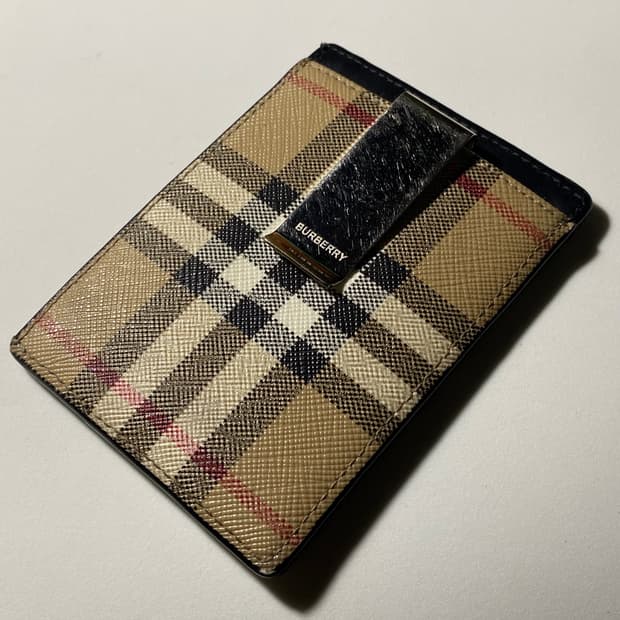 [정품] 버버리 빈티지체크 머니클립 카드지갑