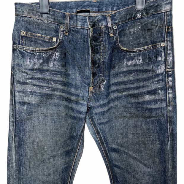 dior homme 05aw 블루왁스코팅진 블왁코