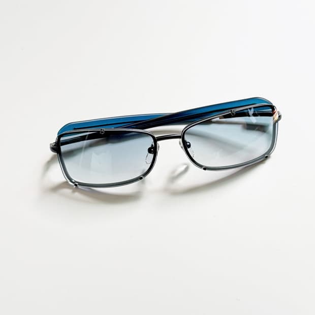 90s IXRON 무테 스퀘어 블루틴트 빈티지 선글라스
