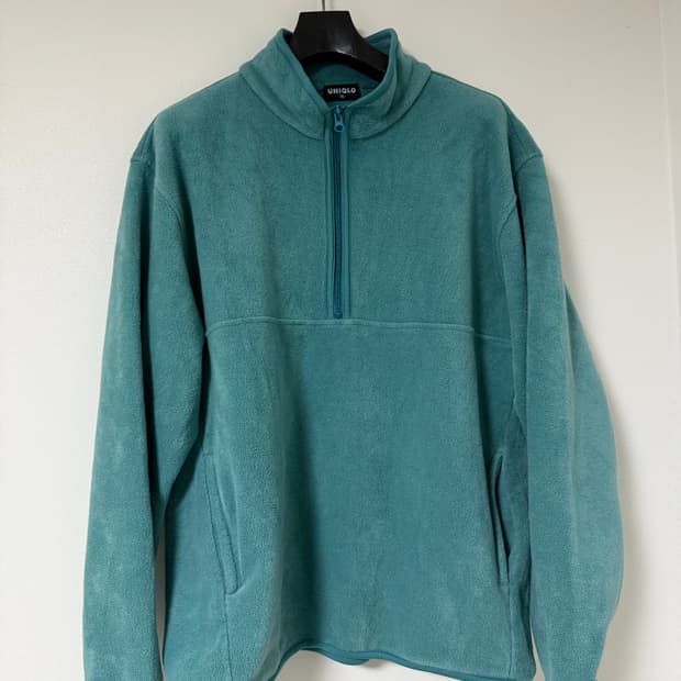 90s 올드 유니클로 후리스 반집업 XL 민트컬러