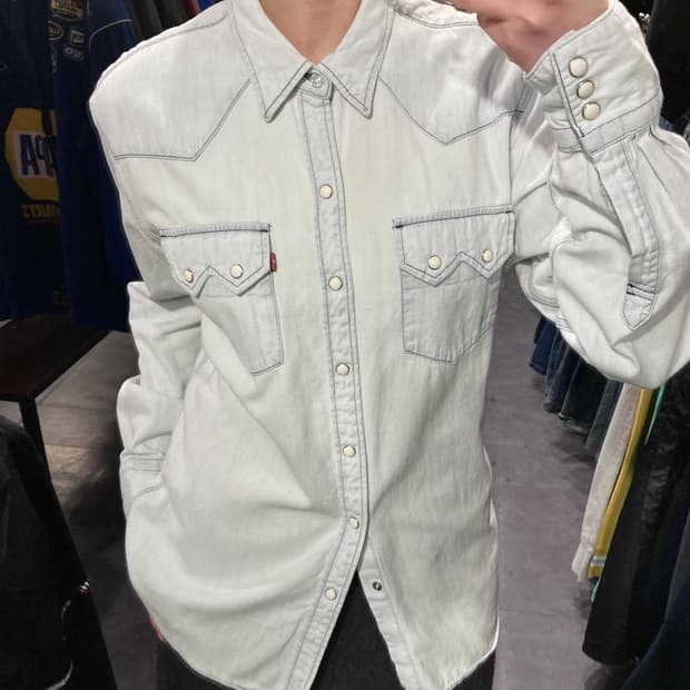 [IM] 리바이스 펄 스냅 데님 셔츠 연청