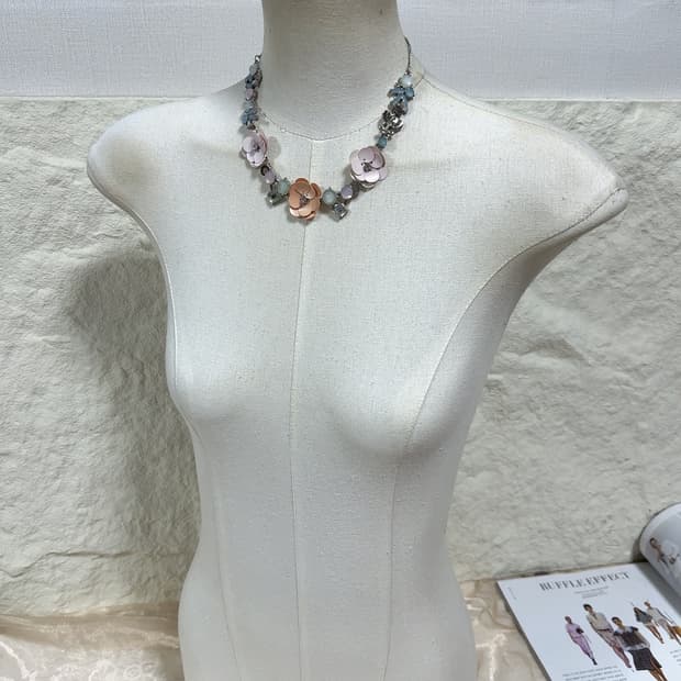 빈티지 플라워 오리엔탈 초커 목걸이