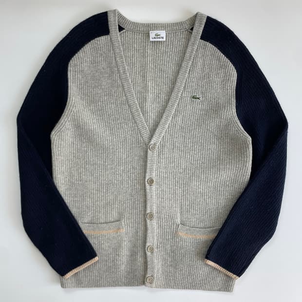 Lacoste  라코스테 자수 울 니트 가디건