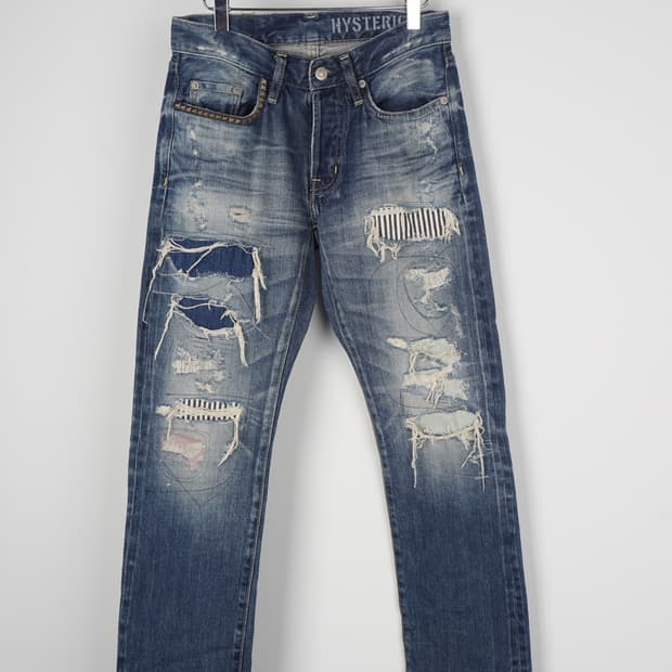 00's HYSTERIC GLAMOUR patchwork denim