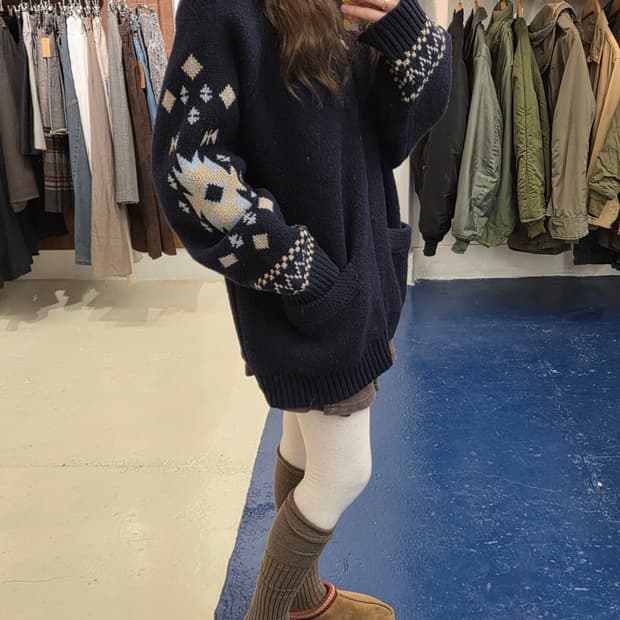 Horlisun 홀리선 나바호 코위찬 스웨터 자켓