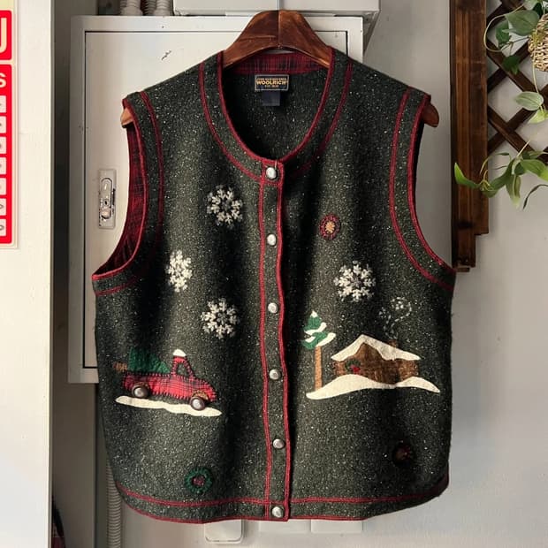 [M]Woolrich USA 울리치 스노우빌리지 니트 베스트