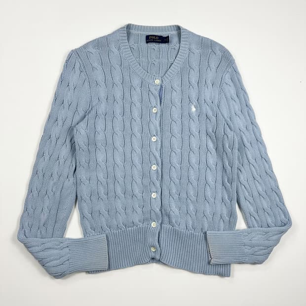 폴로 랄프로렌 여성 케이블 니트 가디건 스카이블루 여성M