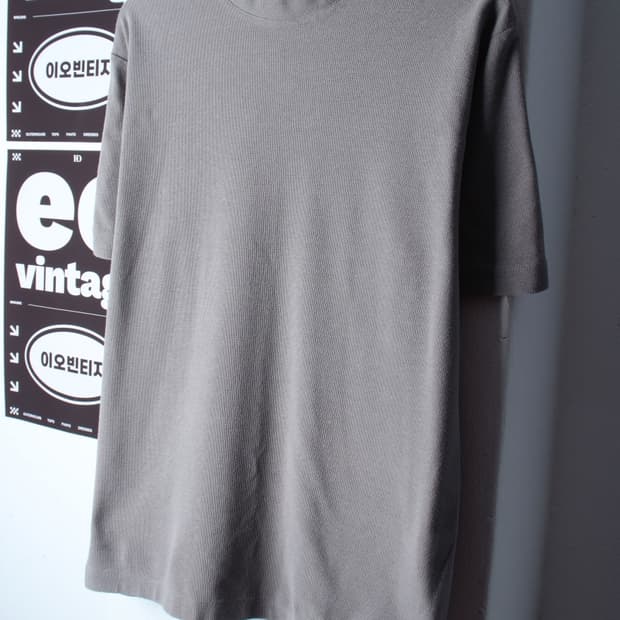 (L-XL) 앤드지 반팔 티셔츠 와플 차콜 무지 놈코어-H33068