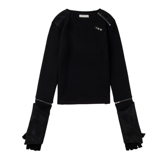 (새상품) 보니앤키예 지퍼 레더 탑 2사이즈 판매