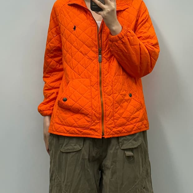 폴로 랄프로렌 오렌지 퀼팅 경량 패딩
