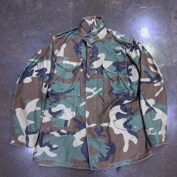 오리지널 M65 우드랜드 밀리터리 카모 필드자켓 야상 S 레귤러