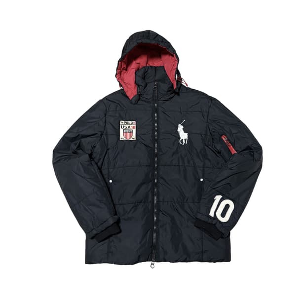 폴로 랄프로렌 USA 화이트 빅포니 패딩 자켓