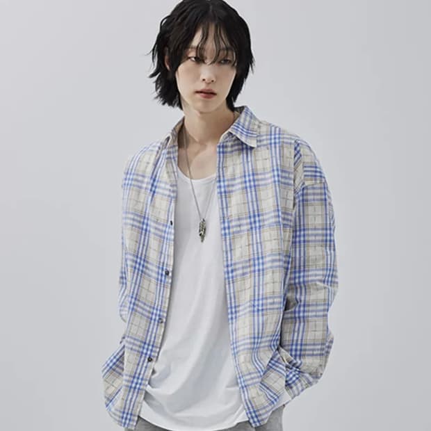 밈더워더로브 빈티지 워시드 체크셔츠