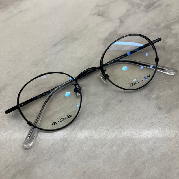 갤랑 GALLAN 블랙 더블 림 라운드 메탈테 안경