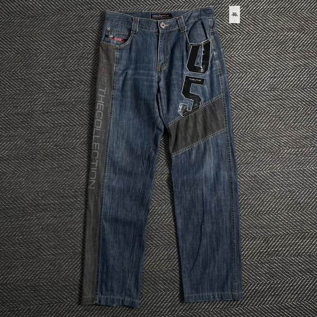 00s 후부 올드스쿨 자수 빅로고 데님 팬츠o 3060