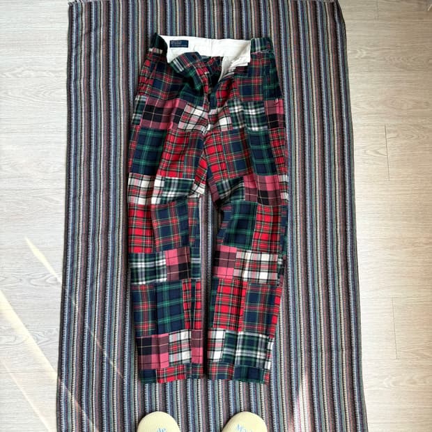 90s 폴로 마드라스 패치워크 팬츠