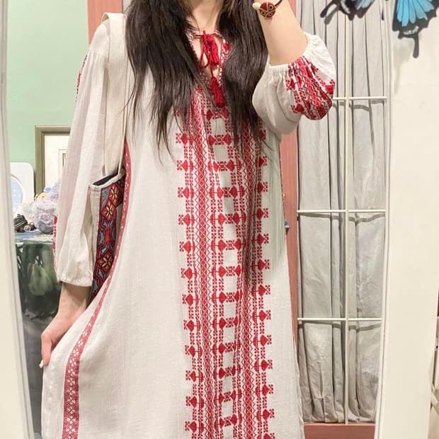 빈티지 히피 에스닉 원피스