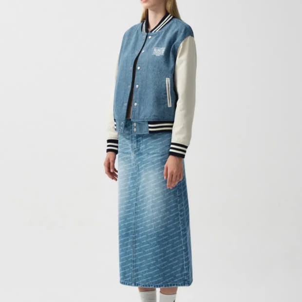 마리떼 프랑소와 데님 스타디움 바시티 자켓 S