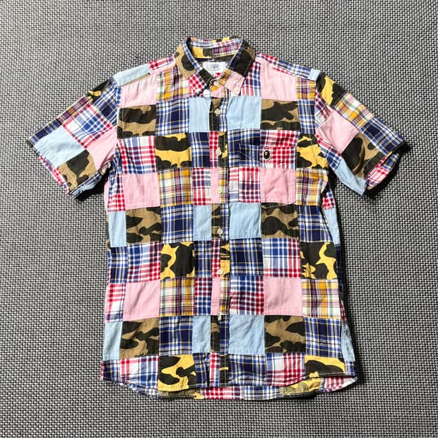 BAPE 하프체크셔츠(M)