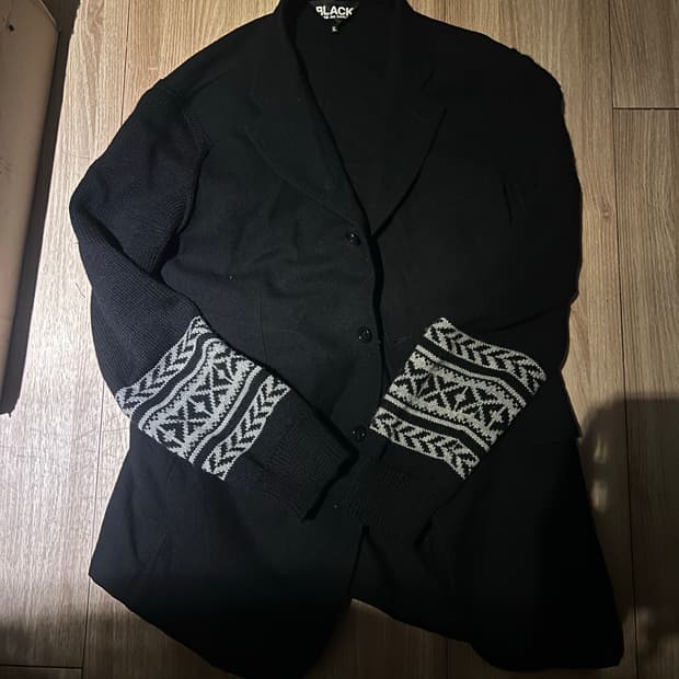 꼼데가르송 니트 도킹 블레이저