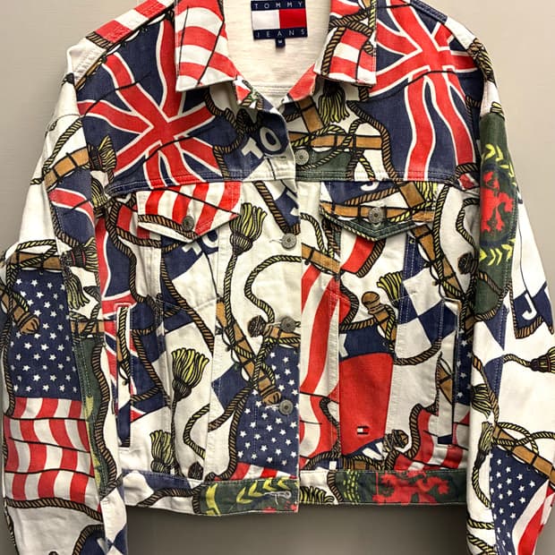 (F)타미 진스 90s 플래그 프린트 3타입 트러커자켓 데님자켓