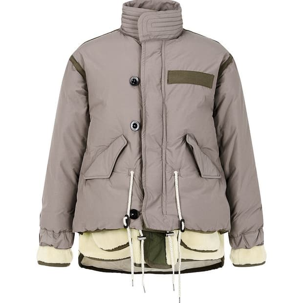 사카이 플리스 레이어드 패딩 블루종