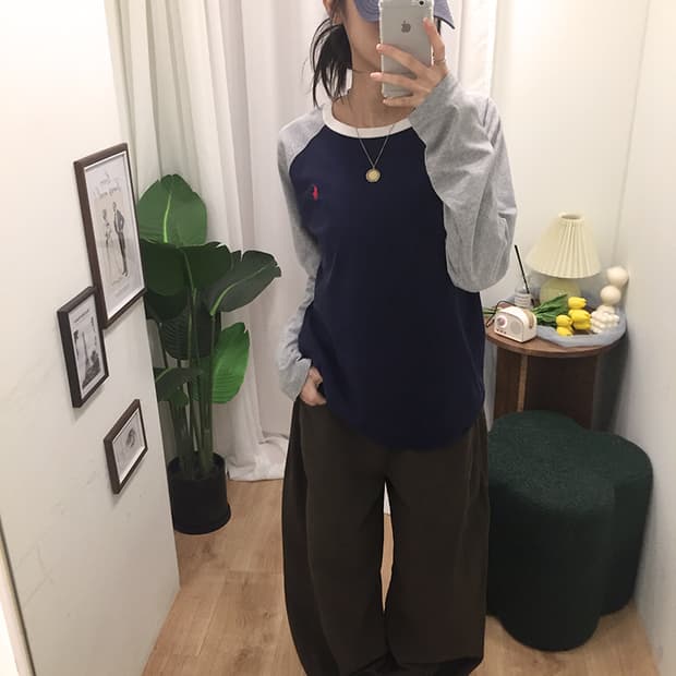 여성 폴로 나그랑 라운드 긴팔티 100