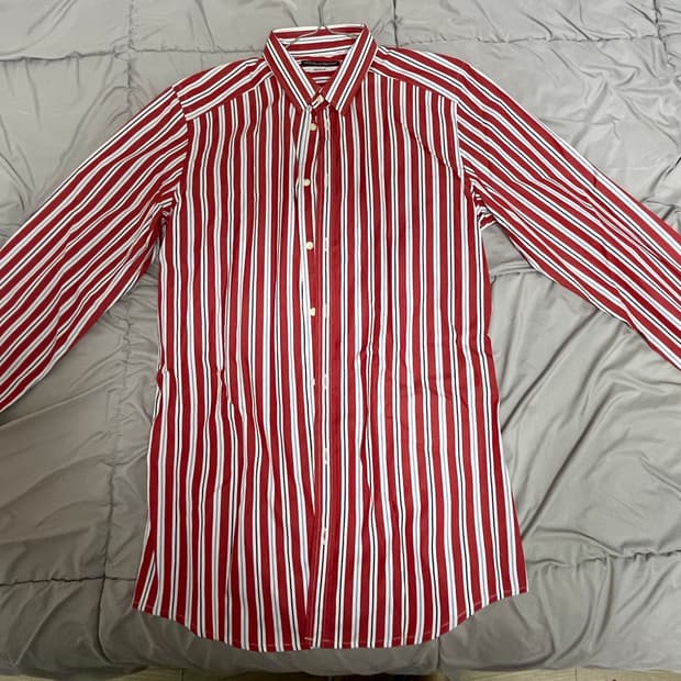 돌체앤가바나 남성 스트라이프 골드핏 셔츠