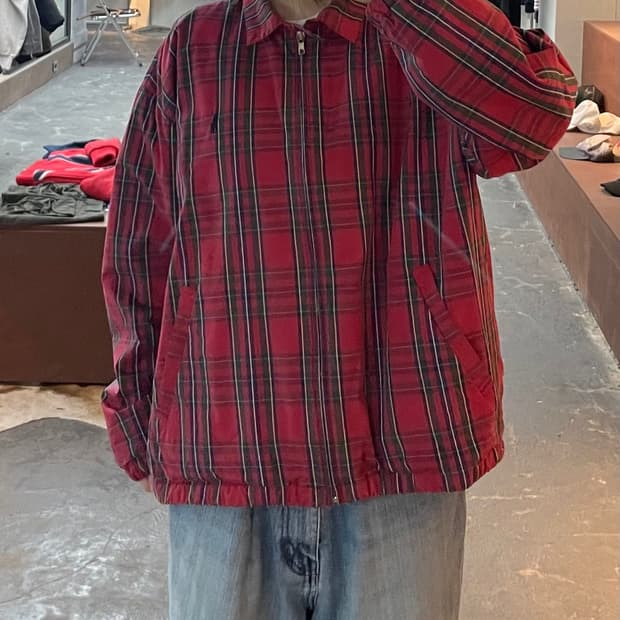 폴로 랄프로렌 90s 코튼 체크 스윙탑 자켓 H2355