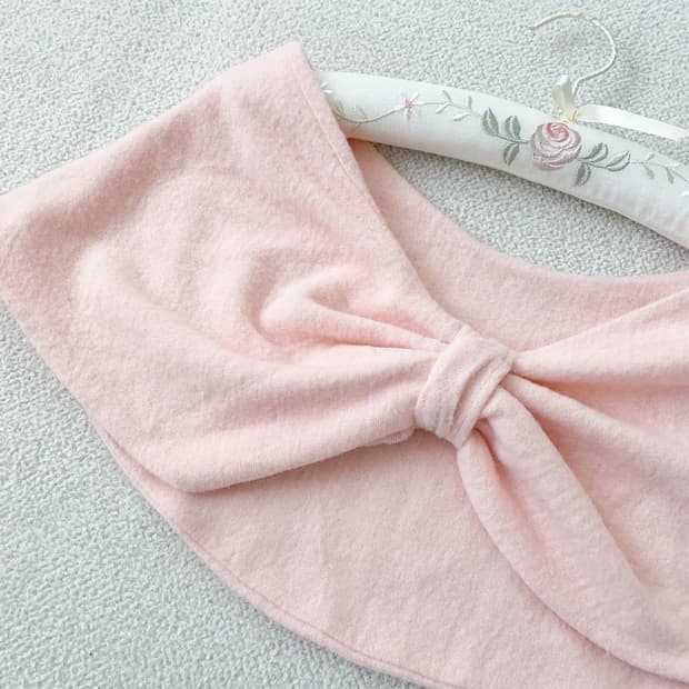 연핑크 보들 리본 볼레로