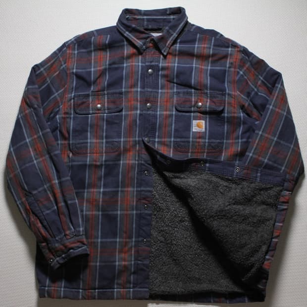 Carhartt 칼하트 셰르파 안감 플란넬 자켓 
