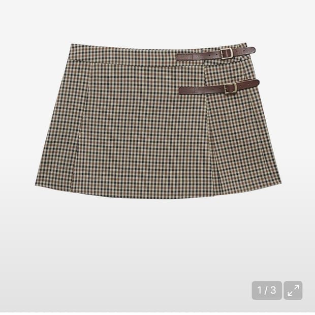 인스턴트펑크 체크 랩 미니스커트 M사이즈