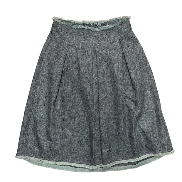 Fringe pin tuck skirt