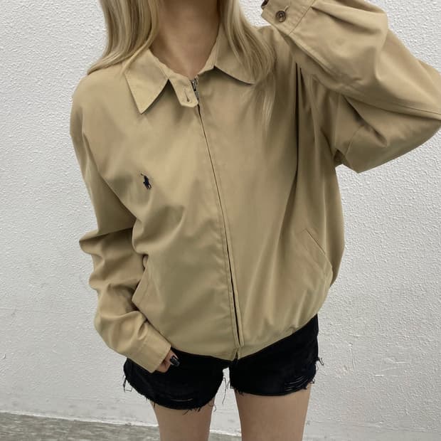 폴로 랄프로렌 네이비포니 베이지 블루종 자켓 S