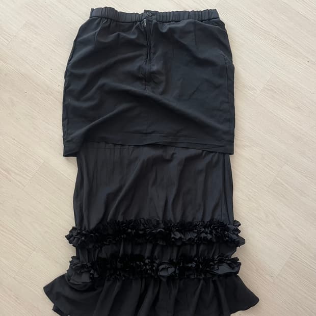 꼼데가르송 레이어드 프릴 롱 스커트