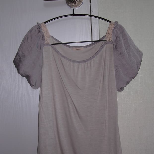 Puff Sleeve Lace Detail Top