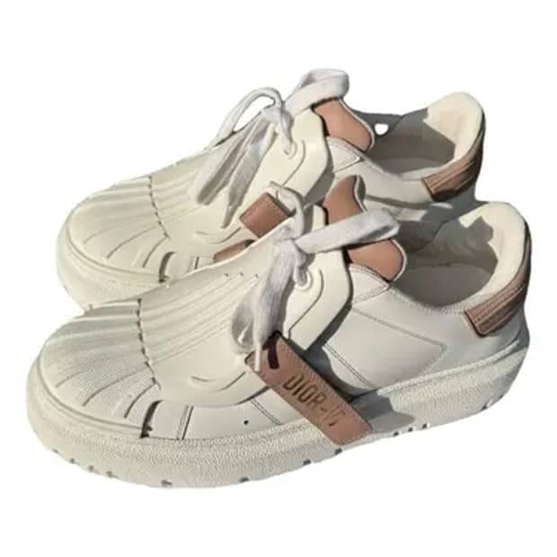 [정품] 디올 ID 화이트 우드 투톤 레더 스니커즈 240
