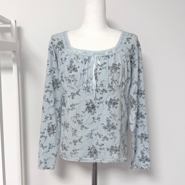 일본빈티지 모리걸 플라워 슬리브